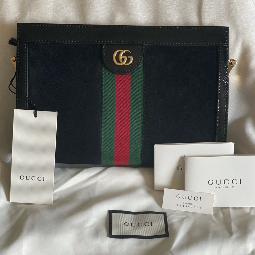 Authentic Gucci Suede Ophidia Shoulder Bag dustbag